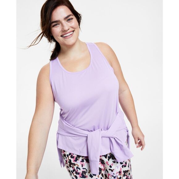 ID IDEOLOGY Plus Size Textured Tank Top Crocus 3X - Picture 1 of 3